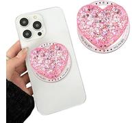 TOEECY Supporto Impugnatura Supporto Magnetico per Cellulare Airbag Porta Telefono a Forma di Cuore in Paillettes Supporto Base Estensibili per Smartphone(Rosa)