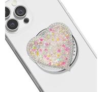 TOEECY Supporto Telefono Cuore Glitter Resina Epossidica Paillettes Trasparente Anello Presa Smartphone Adesivo Universale