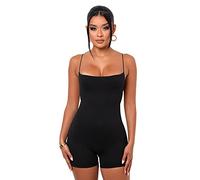 TOEECY Tuta Donna Estiva Corta Jumpsuit Aderente con Spalline Sottili Completo Corto Tutina Sportiva Elegante Pantaloncini Body Intera Tutine Estive