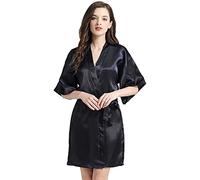 TOEECY Vestaglia Donna Kimono in Raso Accappatoio Corto Elegante Pigiameria Camicia da Notte Vestaglia Sposa Damigella Vestaglia Pigiama Robe da Camera