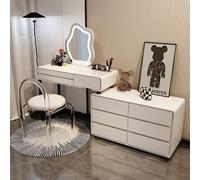 Toeletta A Scomparsa,toeletta Modulare Combinata Assemblaggio Libero In Base Allo Spazio Con Maniglie A Scomparsa Moderna E Minimalista Per Il Trucco Da Ufficio A Doppio Uso(White,80cmx40x75cm)