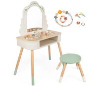 Toeletta in Legno con Specchio Rotondo e Accessori Pastel Classic World