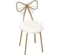 Toeletta per trucco, sedia creativa a farfalla con schienale per camera da letto per ragazze, tavolo da toeletta, sgabello da trucco, sedia da pranzo in pelle PU, mobili dorati, stile cuscino, rosa