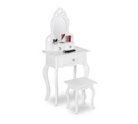 Toeletta trucco bambina con sgabello Specchiera per bambini 3 cassetti MDF
