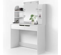 Toeletta Trucco Beatrice con Specchio 10 Luci Led Freddo e Caldo Specchiera