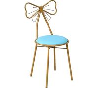 Toeletta Trucco Sedia Uso Domestico Oro Ferro Art Sedia da Pranzo Pu Pelle Pu Poltrona per Il Tempo Libero Ms Dressing Chair Manicure Sgabello Decorazione Mobili, Bluepuleather