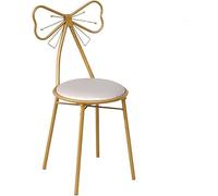 Toeletta Trucco Sedia Uso Domestico Oro Ferro Art Sedia da Pranzo Pu Pelle Pu Poltrona per Il Tempo Libero Ms Dressing Chair Manicure Sgabello Decorazione Mobili, Silvergreypuleather