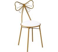 Toeletta Trucco Sedia Uso Domestico Oro Ferro Art Sedia da Pranzo Pu Pelle Pu Poltrona per Il Tempo Libero Ms Dressing Chair Manicure Sgabello Decorazione Mobili, Whitepuleather
