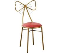Toeletta Trucco Sedia Uso Domestico Oro Ferro Art Sedia da Pranzo Pu Pelle Pu Poltrona per Il Tempo Libero Ms Dressing Chair Manicure Sgabello Decorazione Mobili, Redpuleather