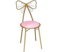 Toeletta Trucco Sedia Uso Domestico Oro Ferro Art Sedia da Pranzo Pu Pelle Pu Poltrona per Il Tempo Libero Ms Dressing Chair Manicure Sgabello Decorazione Mobili, Pinkpuleather