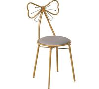 Toeletta Trucco Sedia Uso Domestico Oro Ferro Art Sedia da Pranzo Pu Pelle Pu Poltrona per Il Tempo Libero Ms Dressing Chair Manicure Sgabello Decorazione Mobili, Greypuleather