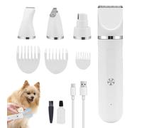 Toelettatura Cani con Tagliaunghie, Kit Toelettatura Cani 4 in 1 Multifunzione, Strumento Elettrico Regolabile con Forbici per Interni
