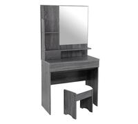 Toelette CONSOLLE SCRIVANIA MODERNA TAVOLO SPECCHIO SGABELLO WENGè 1558040 cm