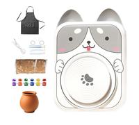 Töpfer Disc per principianti, 5 V DC, disco in ceramica 5 V DC USB, guaina in ceramica amichevole per il bambino con motivi animali, utensili antiscivolo per dare forma alla pittura