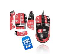 toergy 1 set di nastro antiscivolo per mouse Logitech G403 Hero, resistente al sudore, facile da usare, design autoadesivo, kit di aggiornamento per mouse professionale, motivo stampato rosso