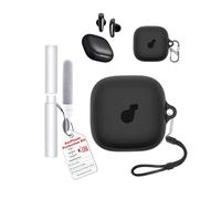 toergy Anker, custodia per auricolari Soundcore Liberty Buds by Anker, antiurto, impermeabile, morbida e sottile, in silicone, con cordino, portachiavi e kit di pulizia, nero