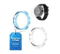 toergy Confezione da 2 custodie per Amazfit Cheetah 2 Pro, cover integrale in TPU 2 in 1 con 3 pellicole protettive per lo schermo in idrogel, antigraffio, antiurto, protezione completa, trasparente
