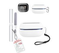 toergy Custodia + 2 pellicole protettive in idrogel per auricolari wireless JBL Live Flex/Live Beam 4 HyperSpeed, in morbido silicone, antiurto, antigraffio, con ritagli precisi, colore bianco
