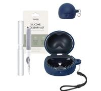 toergy Custodia antiurto in silicone impermeabile per HUAWEI FreeClip 2 S, custodia morbida e sottile con cordino, portachiavi e kit di pulizia, blu
