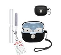 toergy Custodia in silicone impermeabile antiurto per moto buds 2 Pro, custodia morbida e sottile con cordino, portachiavi e kit di pulizia, nero