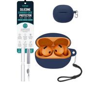 toergy Custodia in silicone per Huawei FreeBuds 7i + penna pulente, blu | Custodia protettiva in silicone morbido compatibile con auricolari Huawei FreeBuds 7i con kit penna per la pulizia degli