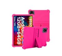 toergy Custodia in silicone per tablet DOOGEE Tab A9/A9Pro, apertura precisa, compatibile con ricarica, anti-shock e antigraffio, regolazione multi-angolo, confortevole al tatto, rosso rosa