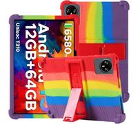 toergy Custodia in silicone per tablet DOOGEE Tab A9 / A9Pro da 10 pollici con copertura completa, supporto regolabile, antiurto, antigraffio e morbida cover in silicone, arcobaleno