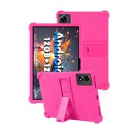 toergy Custodia in silicone per tablet Doogee Tab G6+, apertura precisa, compatibile con ricarica, anti-shock e anti-graffio, regolazione multi-angolo, confortevole al tatto, rosso rosa