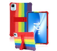 toergy Custodia in silicone per tablet DOOGEE U12 2025 da 12 pollici, custodia premium con aperture precise, anti-shock, regolazione multi-angolo e sensazione confortevole al tatto, arcobaleno