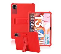 toergy Custodia per tablet TECLAST T65 Plus 13,4 pollici 2025, apertura precisa, custodia in silicone anti-shock e anti-graffio, regolazione multi-angolo, confortevole al tatto, rosso