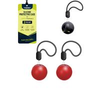 toergy Custodia protettiva in silicone per Ugreen FineTrack 2, confezione | Set di custodie protettive in silicone con portachiavi per Ugreen FineTrack 2 Finder, antiurto e antigraffio, 2 pezzi, rosso