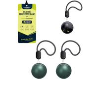 toergy Custodia protettiva in silicone per Ugreen FineTrack 2, confezione | Set di custodie protettive in silicone con portachiavi per Ugreen FineTrack 2 Finder, antiurto e antigraffio, 2 pezzi, verde