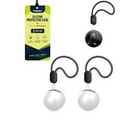 toergy Custodia protettiva in silicone per Ugreen FineTrack 2, confezione | Set di custodie protettive in silicone con portachiavi per Ugreen FineTrack 2 Finder, antiurto e antigraffio, 2 pezzi, nero