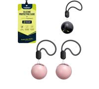 toergy Custodia protettiva in silicone per Ugreen FineTrack 2, confezione | Set di custodie protettive in silicone con portachiavi per Ugreen FineTrack 2 Finder, antiurto e antigraffio, 2 pezzi, rosa