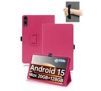 toergy Custodia protettiva per tablet TECLAST T65 da 13,4 pollici 2025 con cinghia da polso e supporto e funzione anti-goccia, design elegante e semplice, colore rosa rosso