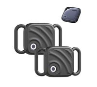 toergy Set di 2 custodie in silicone per UGREEN FineTrack Smart Tag | Adatto per UGREEN FineTrack. Collare in silicone resistente agli urti con motivo a onde, per cani e gatti, colore nero
