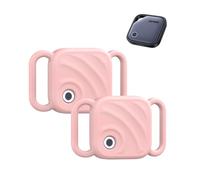 toergy Set di 2 custodie in silicone per UGREEN FineTrack Smart Tag | Adatto per UGREEN FineTrack. Collare in silicone resistente agli urti con motivo a onde, per cani e gatti, colore rosa