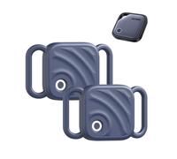 toergy Set di 2 custodie in silicone per UGREEN FineTrack Smart Tag | Adatto per UGREEN FineTrack. Silicone antiurto con motivo a onde, fissaggio collare per cani e gatti, blu