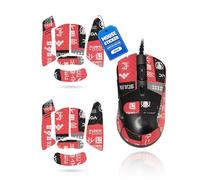 toergy Set di 2 nastri antiscivolo per mouse Logitech G403 Hero, resistenti al sudore, facili da usare, design autoadesivo, kit di aggiornamento per mouse professionale, motivo stampato rosso