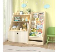 TOETOL Libreria a 3 ripiani per bambini e giocattoli, con 6 fessure per bambini, libreria, organizer per libri e giocattoli, per asilo, sala giochi, aule, biblioteche, camera da letto, in legno