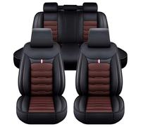 Toets Auto Coprisedili in Pelle di per VW Tiguan 2018-2023, Anteriore E Posteriore Set Completo per 5 Sedili Coprisedile Universale per Auto,E/Black-Coffee