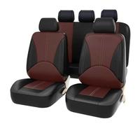 Toets Set Coprisedili Auto in Pelle PU per Fi-at Bravo 2007-2014, Anteriori e Posteriori Auto Interni Accessori Coprisedili Auto in Pelle Impermeabile,G/Black Coffee