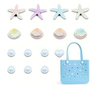 TOFBS 15 pezzi Ciondoli Decorativi Fai da Te per Borsa da Spiaggia Strumento di Decorazione Semplice ed Elegante Bogg Bag Decorazione Accessories Charm Inserto