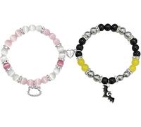 TOFBS 2 Pezzi Bracciali Coppia Braccialetto Uomo Donna Bracciale Amicizia Braccialetti Set di Gioielli Regalo per Migliore Amica Fidanzato Fidanzata