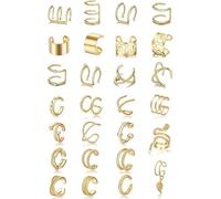 TOFBS 27 Pezzi Set Ear Cuff Geometrici Minimalisti Argento Orecchini Clip Cartilagine senza Piercing Accessori Donna