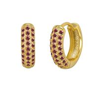 TOFBS Boucles D'oreilles Femme Or Huggie Boucle D'oreille Avec Pierres D'oxyde de Zirconium Rondes Hypoallergénique Accessoires pour Femmes Bijoux Cadeaux Rosso