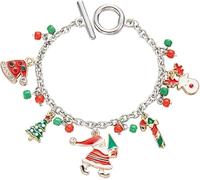 TOFBS Bracciale Donna Natale Charm in Oro con Perle e Cristalli Bracciale Pandora Donna Idee Regalo Donna Accessorio Moda per Feste e Celebrazioni