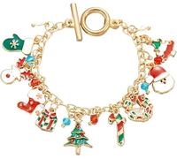 TOFBS Bracciale Donna Natale Charm in Oro con Perle e Cristalli Bracciale Pandora Donna Idee Regalo Donna Accessorio Moda per Feste e Celebrazioni