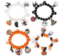 TOFBS Braccialetti di Zucca Halloween Personalizzati Impilabile Spooky Boo Bat Spider Set di Braccialetti Accessori Cosplay