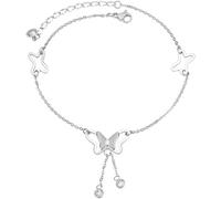 TOFBS Cavigliera Farfalla Elegante Argento Cristallo Ciondolo Stella Gioiello Donna Catena Regolabile Brillante
